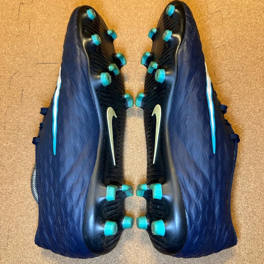 Nike Hypervenom Phelon III FG Mens 11.5 Navy Blue Soccer Cleats 852547-414 Firm